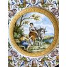 ANTICO PIATTO PARATA CERAMICA MAIOLICA DECORO ISTORIATO SCENA MITOLOGICA ø 56cm