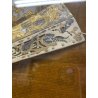 ANTICO QUADRO VENTAGLIO TECA DIPINTO PERSONAGGI DAME STILE '700 ORO ARGENTO