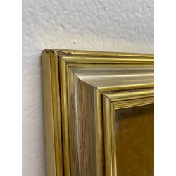ANTICO QUADRO VENTAGLIO TECA DIPINTO PERSONAGGI DAME STILE '700 ORO ARGENTO
