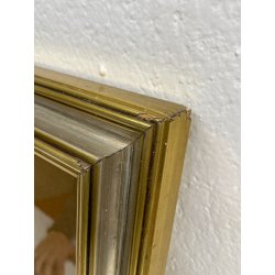 ANTICO QUADRO VENTAGLIO TECA DIPINTO PERSONAGGI DAME STILE '700 ORO ARGENTO