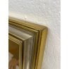 ANTICO QUADRO VENTAGLIO TECA DIPINTO PERSONAGGI DAME STILE '700 ORO ARGENTO