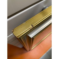 ANTICO QUADRO VENTAGLIO TECA DIPINTO PERSONAGGI DAME STILE '700 ORO ARGENTO
