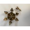 ANTICO CONTENITORE PORTA SPEZIE POLVERE kumkum INDIANO DECORO PAVONE OTTONE
