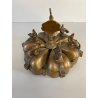 ANTICO CONTENITORE PORTA SPEZIE POLVERE kumkum INDIANO DECORO PAVONE OTTONE