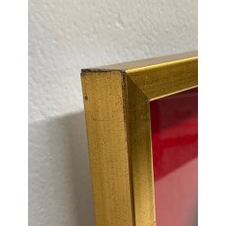 ANTICO QUADRO VENTAGLIO NERO TECA DIPINTO STOFFA LEGNO DECORO CORNICE ORO '900