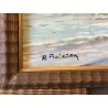 ANTICO QUADRO DIPINTO OLIO A. Pratella PAESAGGIO MARINA Napoli PORTO PESCATORI 
