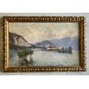 QUADRO DIPINTO olio ATTR. Fausto Zonaro PAESAGGIO Isola Bella LAGO MAGGIORE '800