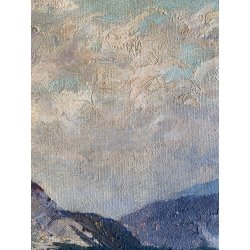 QUADRO DIPINTO olio ATTR. Fausto Zonaro PAESAGGIO Isola Bella LAGO MAGGIORE '800