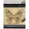 ANTICA TECA FARFALLE FALENA TESTA DI SERPENTE ATLANTE DI ATTOCAS CORNICE 60's