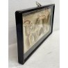 ANTICA TECA FARFALLE FALENA TESTA DI SERPENTE ATLANTE DI ATTOCAS CORNICE 60's