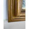 ANTICO QUADRO DIPINTO OLIO SU CARTONE 1948 PAESAGGIO NATURA BAITA CASOLARE PRATO