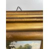ANTICO QUADRO DIPINTO OLIO SU CARTONE 1948 PAESAGGIO NATURA BAITA CASOLARE PRATO