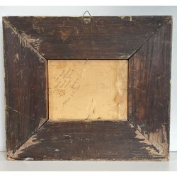 ANTICO QUADRO DIPINTO OLIO SU CARTONE 1948 PAESAGGIO NATURA BAITA CASOLARE PRATO
