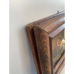 QUADRO DIPINTO OLIO SU TELA '900 SCENA LABORATORIO ARTIGIANO TESSILE FIRMATO