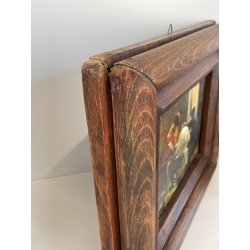 QUADRO DIPINTO OLIO SU TELA '900 SCENA LABORATORIO ARTIGIANO TESSILE FIRMATO