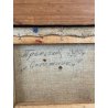QUADRO DIPINTO OLIO SU TELA '900 SCENA LABORATORIO ARTIGIANO TESSILE FIRMATO