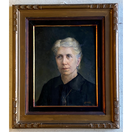 QUADRO OLIO Gigi Comolli  RITRATTO FEMMINILE ANZIANA SIGNORA GENTILDONNA XXsec.