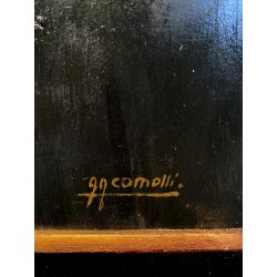 QUADRO OLIO Gigi Comolli  RITRATTO FEMMINILE ANZIANA SIGNORA GENTILDONNA XXsec.