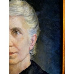 QUADRO OLIO Gigi Comolli  RITRATTO FEMMINILE ANZIANA SIGNORA GENTILDONNA XXsec.