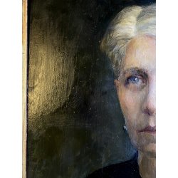 QUADRO OLIO Gigi Comolli  RITRATTO FEMMINILE ANZIANA SIGNORA GENTILDONNA XXsec.