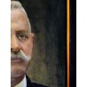 QUADRO OLIO Gigi Comolli  RITRATTO MASCHILE ANZIANO SIGNORE NOBILUOMO XXsec.