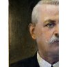 QUADRO OLIO Gigi Comolli  RITRATTO MASCHILE ANZIANO SIGNORE NOBILUOMO XXsec.