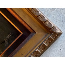 QUADRO OLIO Gigi Comolli  RITRATTO MASCHILE ANZIANO SIGNORE NOBILUOMO XXsec.