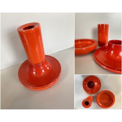 SET SCRIVANIA 3pz ROSSO DESIGN A. Pozzi PER CERAMICA FRANCO POZZI GALLARATE '60
