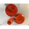 SET SCRIVANIA 3pz ROSSO DESIGN A. Pozzi PER CERAMICA FRANCO POZZI GALLARATE '60