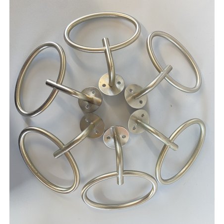 RARO SET 6 APPENDIABITI "Clito" DESIGN SERGIO MAZZA Artemide OTTONE NICHELATO