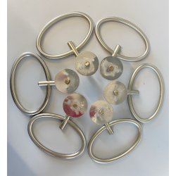 RARO SET 6 APPENDIABITI "Clito" DESIGN SERGIO MAZZA Artemide OTTONE NICHELATO