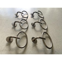 RARO SET 6 APPENDIABITI "Clito" DESIGN SERGIO MAZZA Artemide OTTONE NICHELATO