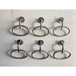 RARO SET 6 APPENDIABITI "Clito" DESIGN SERGIO MAZZA Artemide OTTONE NICHELATO
