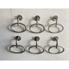 RARO SET 6 APPENDIABITI "Clito" DESIGN SERGIO MAZZA Artemide OTTONE NICHELATO