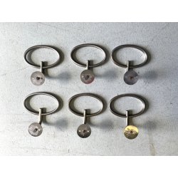 RARO SET 6 APPENDIABITI "Clito" DESIGN SERGIO MAZZA Artemide OTTONE NICHELATO
