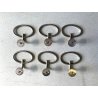 RARO SET 6 APPENDIABITI "Clito" DESIGN SERGIO MAZZA Artemide OTTONE NICHELATO
