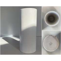 VASO CILINDRICO DESIGN CERAMICA BIANCA FRANCO POZZI GALLARATE '60 ø 10,5x25cm/h