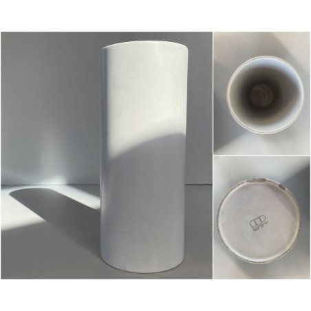 VASO CILINDRICO DESIGN CERAMICA BIANCA FRANCO POZZI GALLARATE '60 ø 10,5x25cm/h