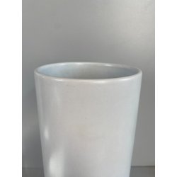 VASO CILINDRICO DESIGN CERAMICA BIANCA FRANCO POZZI GALLARATE '60 ø 10,5x25cm/h