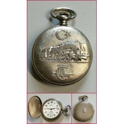 OROLOGIO TASCA Perseo FS FERROVIE Turche RAILROAD OLD POCKET WATCH 6498 HUNTER