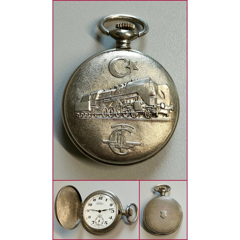 OROLOGIO TASCA Perseo FS FERROVIE Turche RAILROAD OLD POCKET WATCH 6498 HUNTER