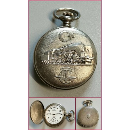 OROLOGIO TASCA Perseo FS FERROVIE Turche RAILROAD OLD POCKET WATCH 6498 HUNTER