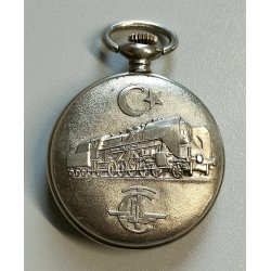 OROLOGIO TASCA Perseo FS FERROVIE Turche RAILROAD OLD POCKET WATCH 6498 HUNTER