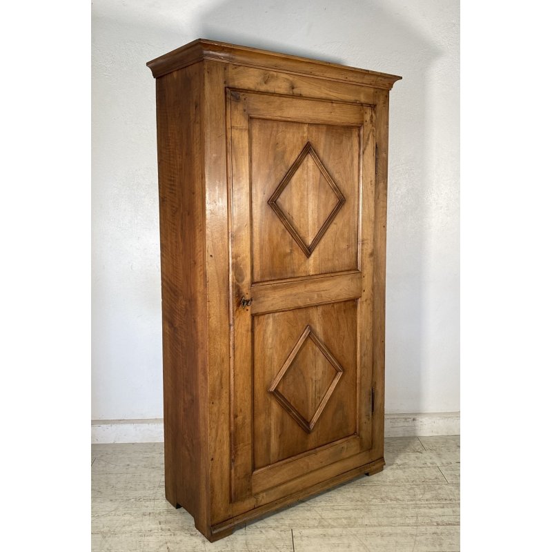 ANTICO PICCOLO ARMADIO GUARDAROBA RUSTICO 1800 LEGNO NOCE 1 ANTA OLD ARTE POVERA