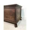 ANTICA CASSAPANCA LEGNO NOCE 1800 GAMBE FERINE PANCA BAULE SCOMPARTO INTERNO