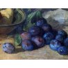 COPPIA ANTICO DIPINTO OLIO TAVOLA Carlo Bini NATURA MORTA FUNGHI FRUTTA '800/900