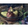 COPPIA ANTICO DIPINTO OLIO TAVOLA Carlo Bini NATURA MORTA FUNGHI FRUTTA '800/900