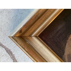 COPPIA ANTICO DIPINTO OLIO TAVOLA Carlo Bini NATURA MORTA FUNGHI FRUTTA '800/900