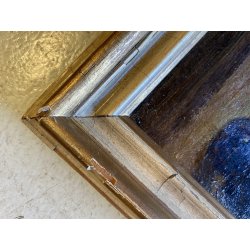 COPPIA ANTICO DIPINTO OLIO TAVOLA Carlo Bini NATURA MORTA FUNGHI FRUTTA '800/900