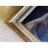COPPIA ANTICO DIPINTO OLIO TAVOLA Carlo Bini NATURA MORTA FUNGHI FRUTTA '800/900